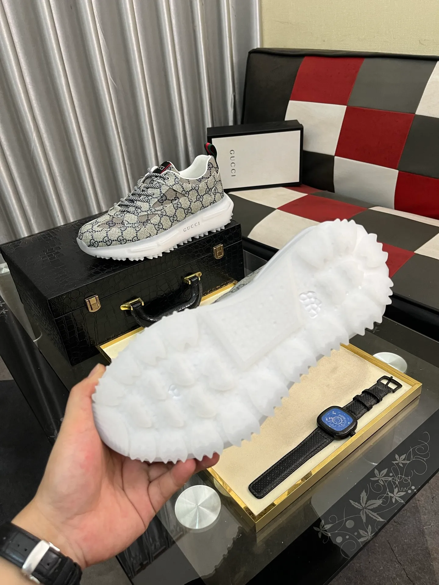 Men's Men's Shoes 💰458⌚️⌚️《GUCCI》The latest hot-selling casual shoes, top brand [seduce] luxury~purchase, top~quality. Products sold at the counter [strong] Original embossed calfskin fabric ➕ Comfortable sheepskin lining, code number: 38-443️⃣colors available